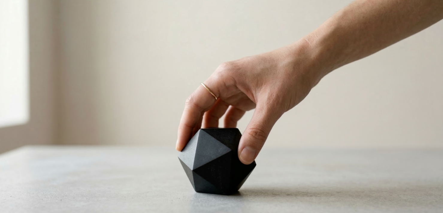 элегантность, как мы её видим элегантная рука держит форму из кмня